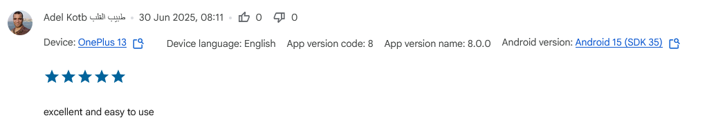 This review on Google Play
